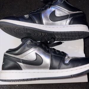 Jordan Women's Black and Silver Sneakers/ FREE SHIPPING